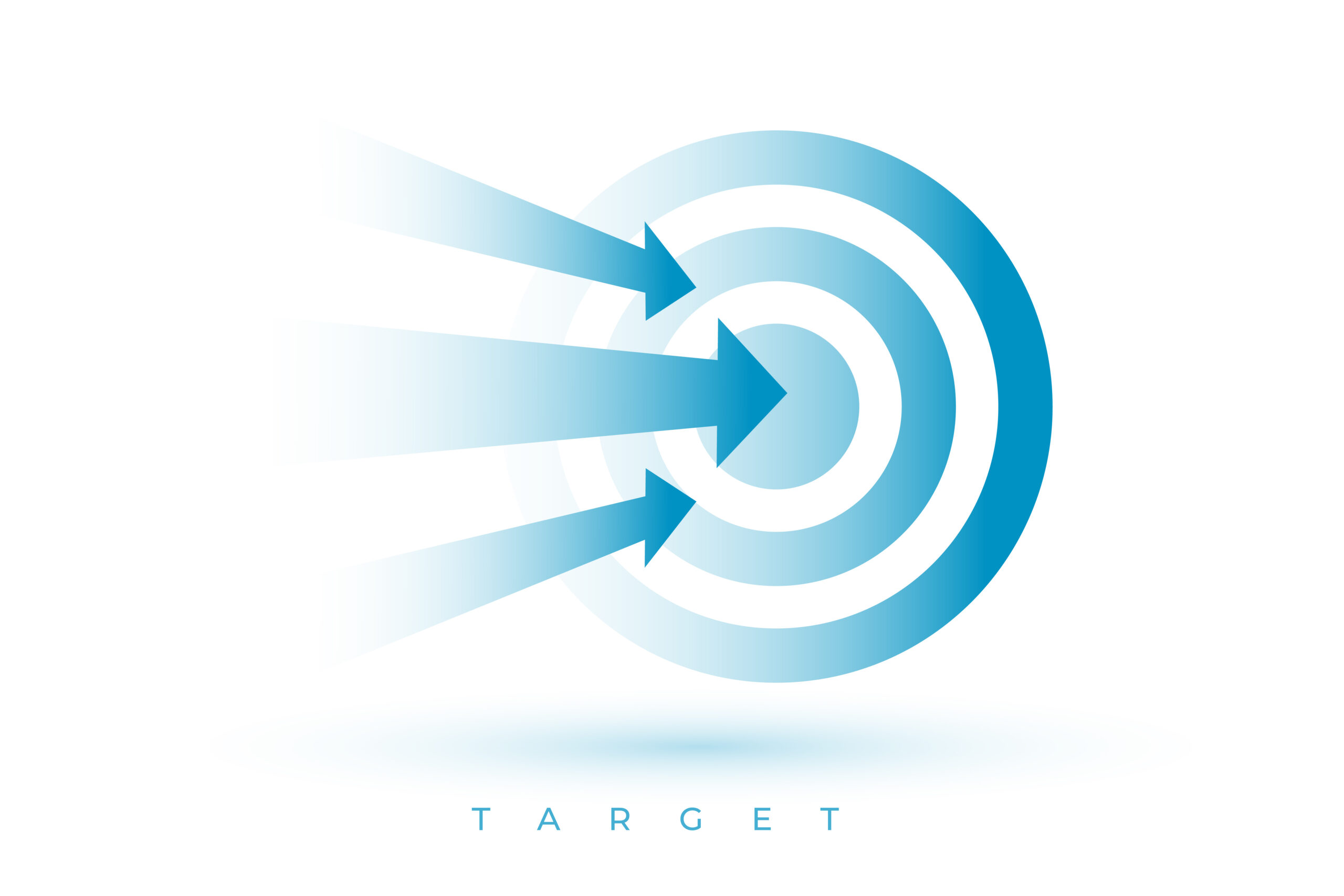 Țintă de darts pe un fundal reprezentând concepte de business, simbolizând focalizarea atenției către obiective clare